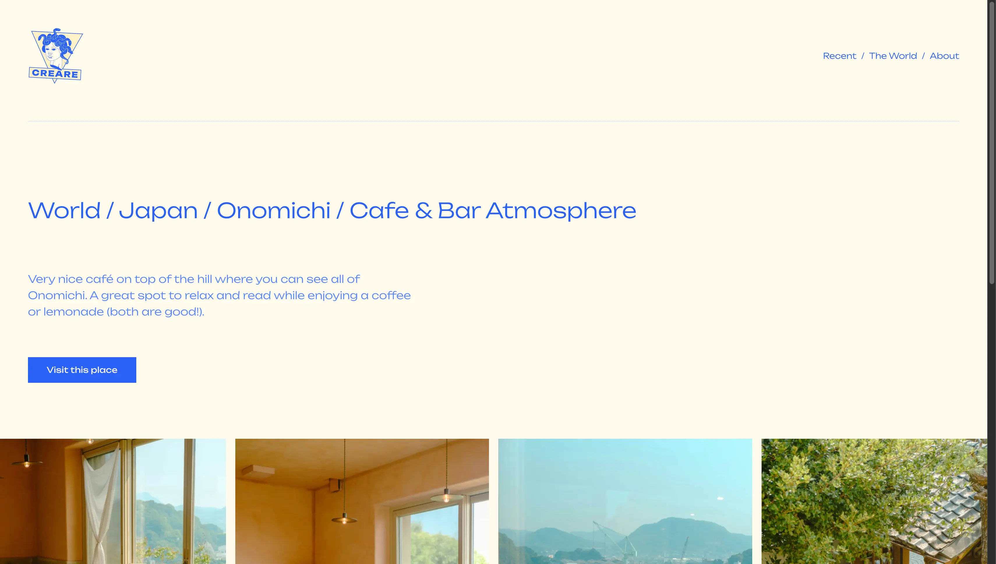 Creare Spaces website